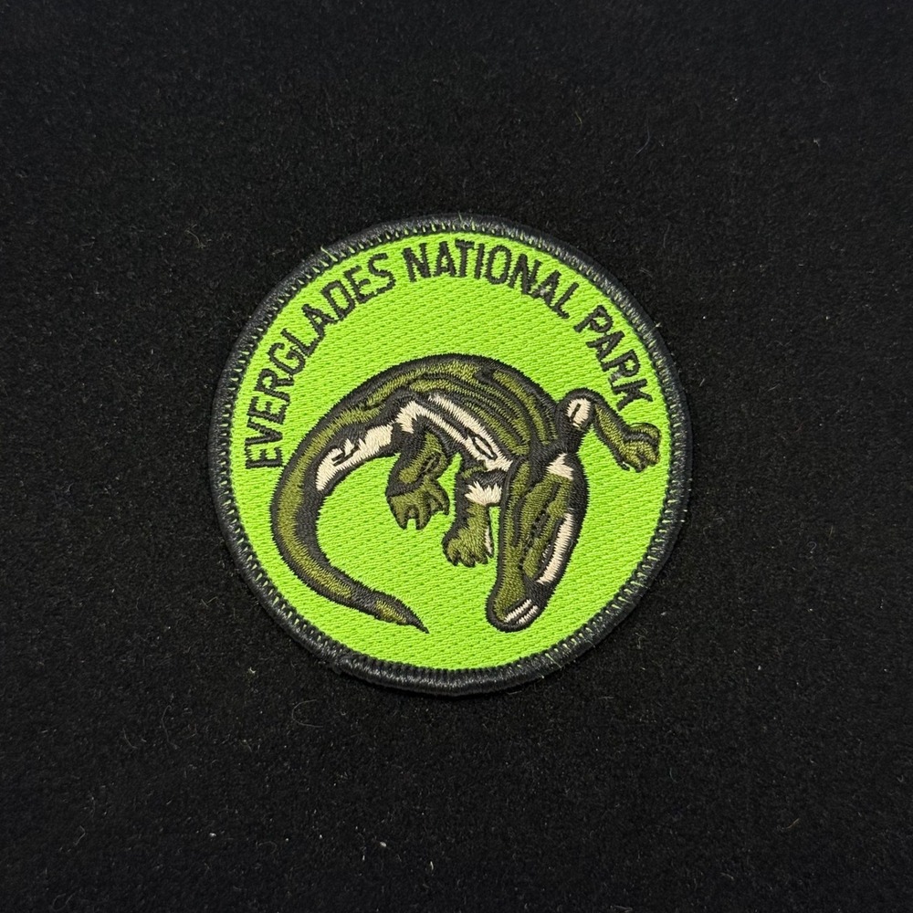 Everglades National Park‎ Alligator Souvenir Patch Lime Green Embroidered 3 Inch
